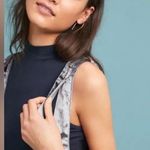 Maeve  Anthropologie Monique Gray Crushed Velvet Crop Wide Leg Jumpsuit Small Photo 4