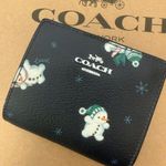 Coach Boxed Snap Wallet And Picture Frame Bag Charm With Snowman Print c6941 Photo 1