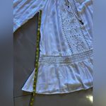 Blue Island Mini Dress Womens White Rayon Eyelet Ruffled Hem Keyhole Size L Size L Photo 11