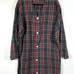 J.Crew Oarsman Button Up Long Pajama Top Vintage Plaid Red Green Large Photo 0