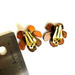 copper gems by Coppercraft Guild copper Flower Floral vintage clip on earrings Photo 2