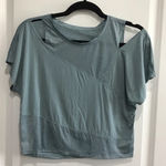 Lululemon athletica Teal Asymmetrical Crop Top Photo 0