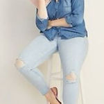 Old Navy Womens Pull On High Waisted Distressed Rockstar Skinng Jeans - Sz 6 Photo 0