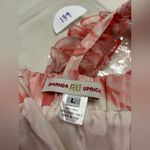 Amanda Uprichard  Silk Floral Pink Dress Size Large Watercolor Romantic Deep V Photo 2