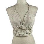 Retro Crochet Halter Bralette Crop Top Knit Bustier Cami Summer Blouse S/M White Size undefined Photo 0