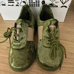 Bamboo 🆕 Green & Gold Forward Velvet Sneaker 6🆕 Photo 1