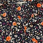 Daniel Rainn Navy Blue & Floral V-Neck Cap Sleeve Blouse S Photo 1