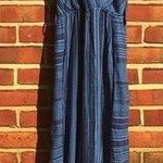 Indigo Rein Blue Striped Linen Blend Wrap Top Jumpsuit Photo 0