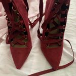 Charlotte Russe dark red suede lace up hee… Photo 2