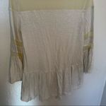 Abound  Ruffle Peplum Blouse Bell Sleeve White Mesh Photo 6