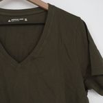 American Giant Womens XL Olive Green V Neck T Shirt Made in USA Cotton Tee Photo 3