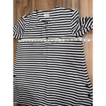 Akris Punto  Striped Long Sleeve Tunic Top Black White Button‎ Detail US 4 Photo 6