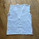Jantzen  White Hand Knitted Vest with Floral Accents Medium Photo 5