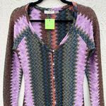 Ramy Brook Metallic Tango Convertible Maxi Dress Soho Knit Purple Women's Small Photo 5