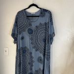 Women's Blue Mandala Print Tunic Dress Made in Italy Short Sleeve Resort Beach Size XL Photo 1