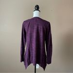 LOGO By Lori Goldstein  Purple Marled Knit Shark-bite Sweater Sz S Photo 4