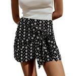 ZARA Black floral skort with white flowers Photo 0