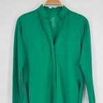 ADAY Something Borrowed Shirt Womens XS Emerald Green Minimalist Travel Chic Photo 4