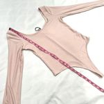 Leith NWT  Ballet Pink Dusty Rose Long Sleeve Thong Bodysuit Photo 4