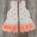 Lilly Pulitzer  Liliana Top Embroidered Seersucker Sleeveless Size‎ S Photo 6