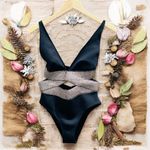 River Island Metallic Wrap Swimsuit Photo 1
