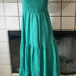 Anrabess one shoulder green midi dress size large ruffle pleated smocked dress Photo 2