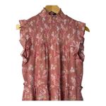 Trixxi Pink Floral Mock Neck Ruffle Sleeveless Tiered Mini Dress Size Small Photo 1