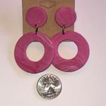 Pink Retro Boho Clay Statement Earrings Photo 2