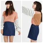 Madewell size 6 Denim Raw-Him Mini Wrap Skirt Photo 1