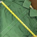 Loft Grass Green Snap Front Collared Tie Waist Contrast Stitch Blouse Sz 4 Photo 6