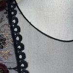 Theia Midnight Sheath Illusion Mesh Floral Applique Knee Photo 5