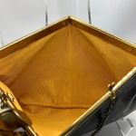 Vintage Etra Black and Brass Chain Croc Embossed Leather Purse Photo 12