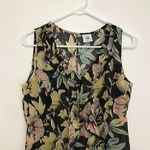 CAbi Ruffle Tank Osaka Nights Gray Pastel Green Pink Floral Sleeveless Blouse XS Photo 4