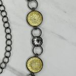 Clear Yellow Rhinestone Gunmetal Chain Link Belt One Size ✨ Silver Photo 4