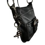 Bruce Makowsky Black Pebbled Leather Crossbody Handbag Photo 4