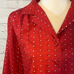 CHAUS NEW YORK CHAUS Vintage Button Down Blouse Red with Pattern-11/12 Photo 1