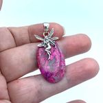 Fairy Mexican Laguna Lace Sterling Siver Pendant Pink Photo 1