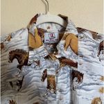 American Vintage Vintage All Over Horse Button Down Shirt Size XL‎ Winter Running Horse Print Photo 1