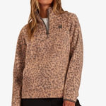 Billabong  Adventure Division Leopard Cheetah Fleece Quarter Zip Jacket Photo 0