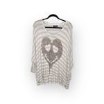 Lauren Moshi HTF: ❤︎ Heart Eye Smiley Poncho Sweater Top ❤︎ Honeycomb Knit Photo 1