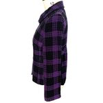Briggs New York BRIGGS Purple & Black Plaid Peacoat Knit Tweed Blazer Lined Jacket ~ Women's 14P Photo 3