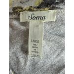 Soma Womens Top Sz L Divine Terry High Low Top Twilight Heather Moonlight Floral Photo 8