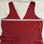 Athleta Jumpsuit Sarasota Wide Leg Cropped V-neck Sleeveless Belted Rust M Photo 9