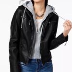 Ci Sono Black & Gray Faux Leather Jacket Photo 0