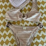 Lovewave Beige One Shoulder Bikini With Rings  Photo 0