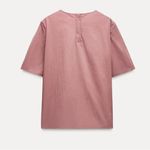 ZARA  NWT pink textured oversized short sleeve tee T-shirt, thick material Photo 1