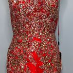 RANIA’S Collection Elegant Red Embellished Dress with Scarf Size 10 NWT Photo 3