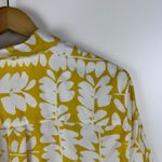 Chico's  Floral Leaf Print Button Up Shirt Sz 2 (12) Yellow Office Coastal‎ Travel Photo 1