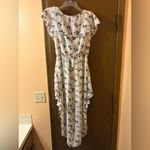 Elliatt White, black, & Pink Floral Ruffle Midi Dress Photo 4