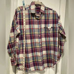 VTG Averroe Cotton Blend Plaid Flannel Corduroy Trim Triangle Locket Size S Pink Photo 5